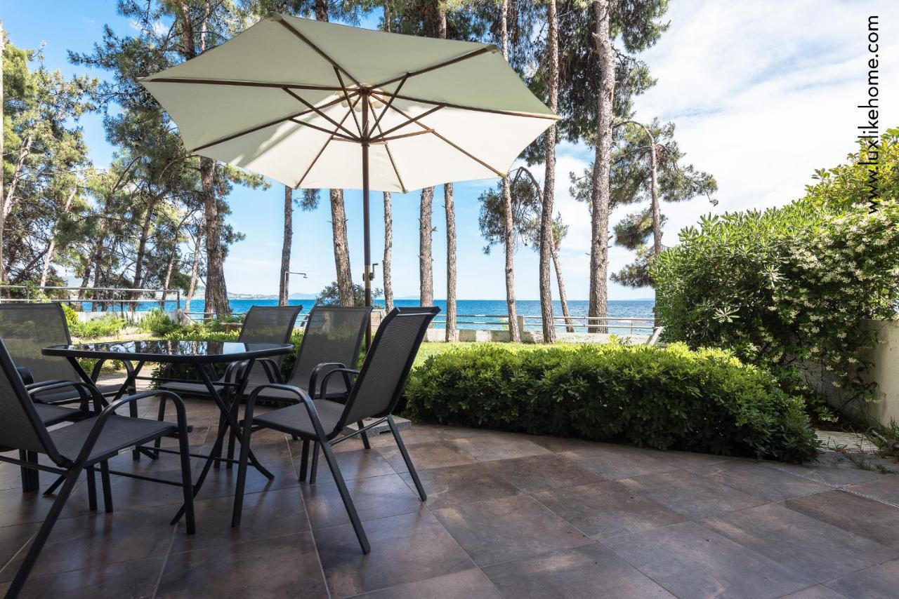 #Luxlikehome - Mediterranee Beachfront Summer House Kalyves Polygyrou 외부 사진